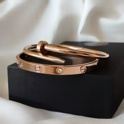 Nail and Love Band Combo (Rose Gold)