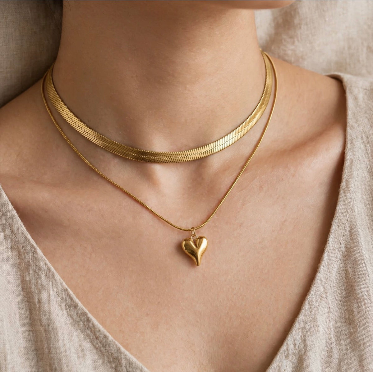 DUAL LAYER HEART CHAIN
