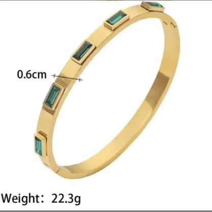 Emerald stone Gold Band