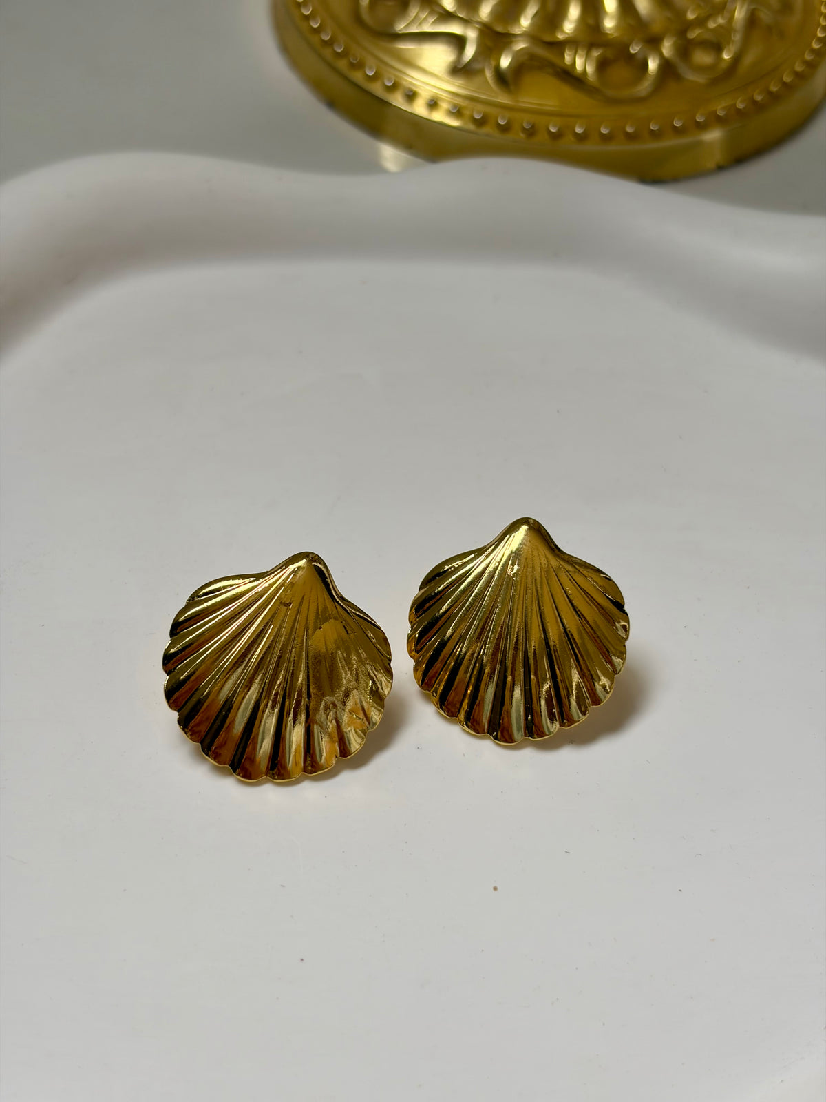 3-Piece Gold Stainless Steel Stud Earrings Set