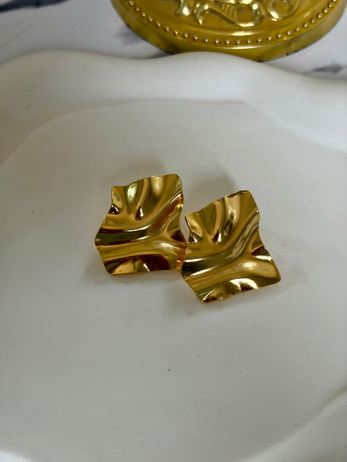 3-Piece Gold Stainless Steel Stud Earrings Set