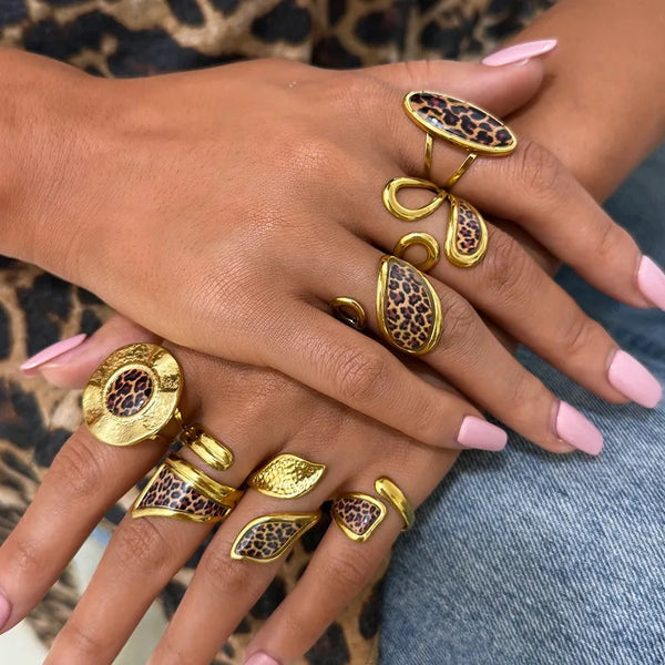 Animal Print Statement Rings