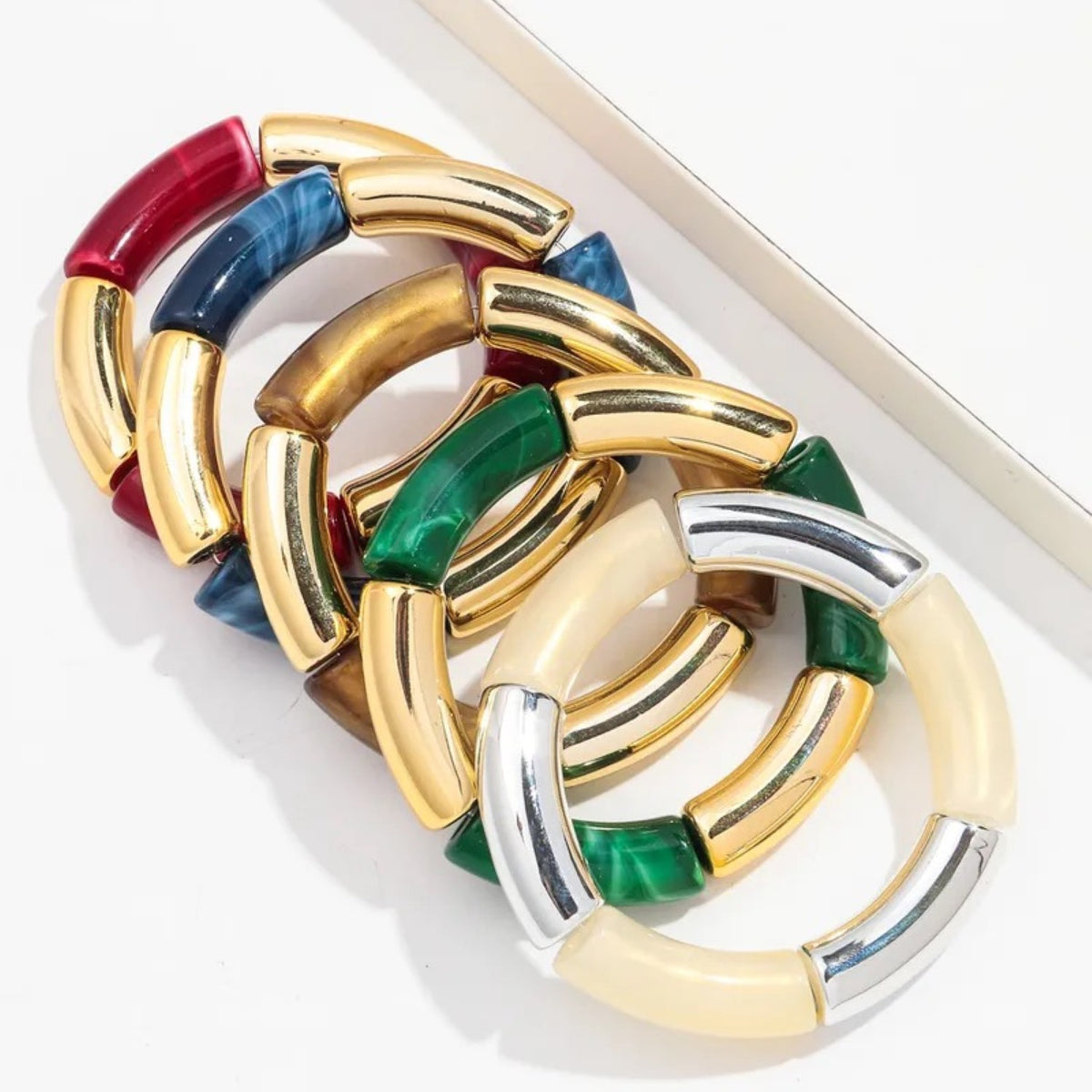 Glitter Arylic Bangles (set of 5)